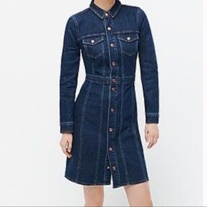 NWT J.Crew Button Front Long Sleeve Denim Dress Size  12